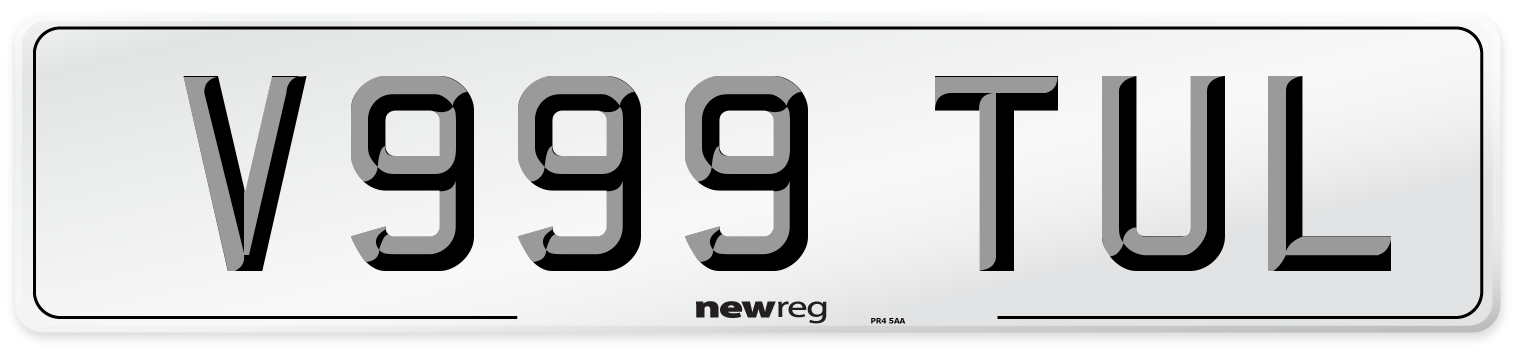 V999 TUL Number Plate from New Reg